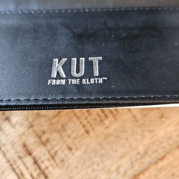 But From the Kloth Striped Black White Wallet 7.5" X 4" - Picture 6 of 8